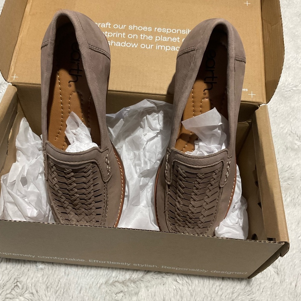 Earth Taupe Suede Slip On Flats - Picture 7 of 7